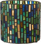 J-Line Windlicht Jane Glas Groen/Blauw Large
