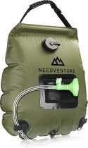 Needventure Solar Douche - Camping Douchezak - Buiten Douche - Tuindouche - Inclusief Thermometer - Waterzak Met Douchekop - 20L - Groen