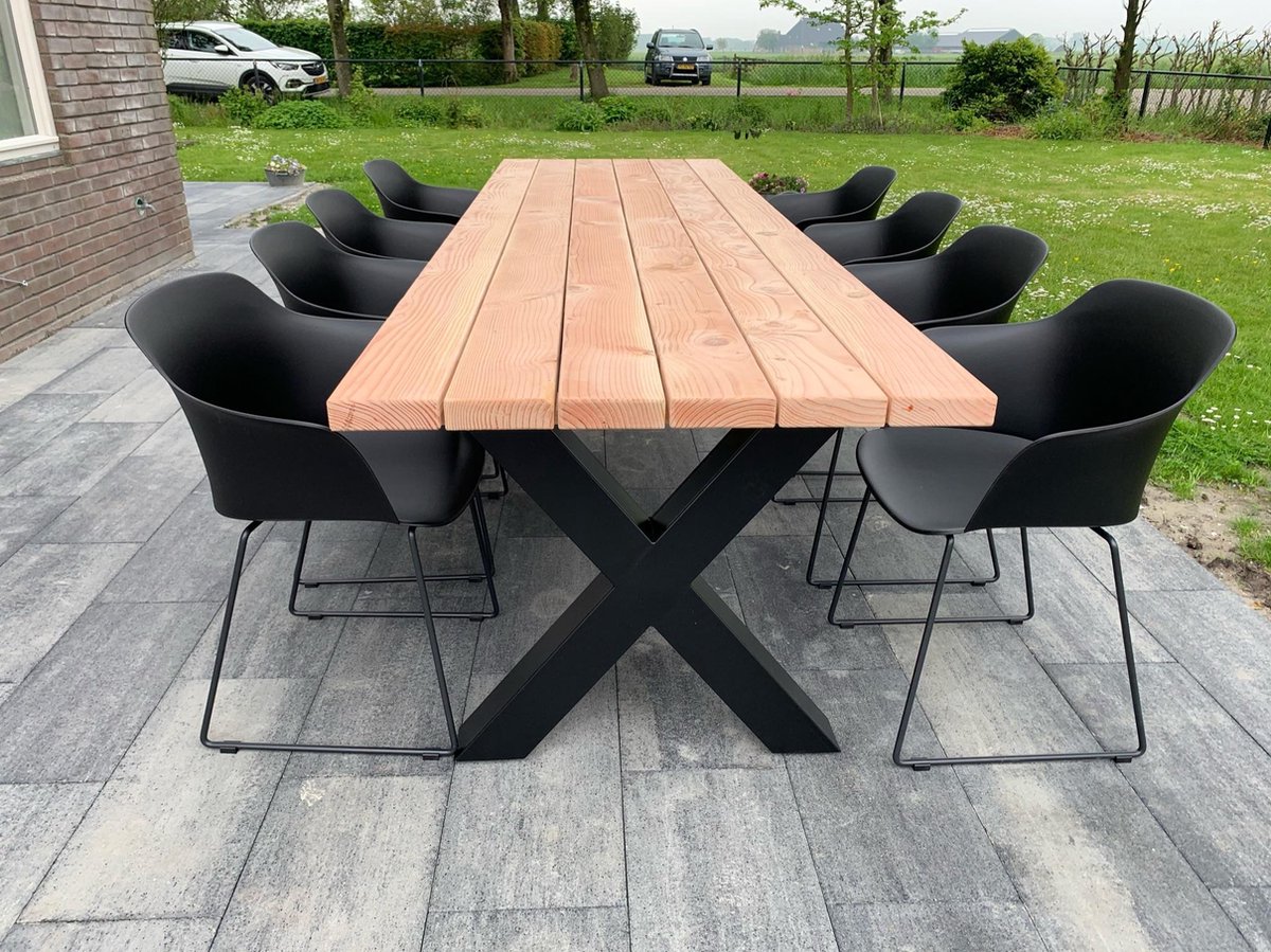 Tuintafel Douglas 300 cm x 90 cm | Stalen Poten | 8-10 personen | DuuMaa |  bol.com