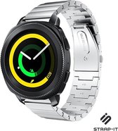 Siliconen Smartwatch bandje - Geschikt voor  Samsung Gear Sport luxe metalen bandje - zilver - Strap-it Horlogeband / Polsband / Armband