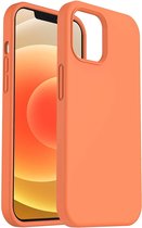 iPhone 12 hoesje silicone - hoesje iPhone 12 Pro case  - Nano Liquid siliconen Backcover - Oranje