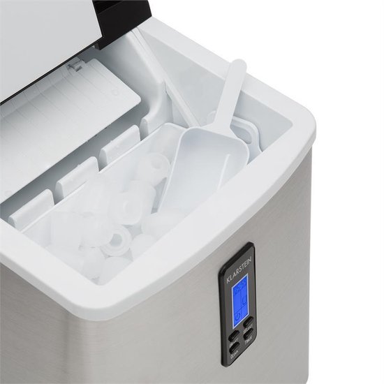 Klarstein IJsblokjesmachine Mr. Frost Voor het maken van ijsblokjes - 12kg per dag - Met LCD scherm en timer,3 liter inhoud - 100W - Staal - voor Bar - LED Snel - RVS - voor Keuken - Kunststof - Ice Maker - Ice Cube Maker - IJsmaker van Klarstein — afbeelding 3