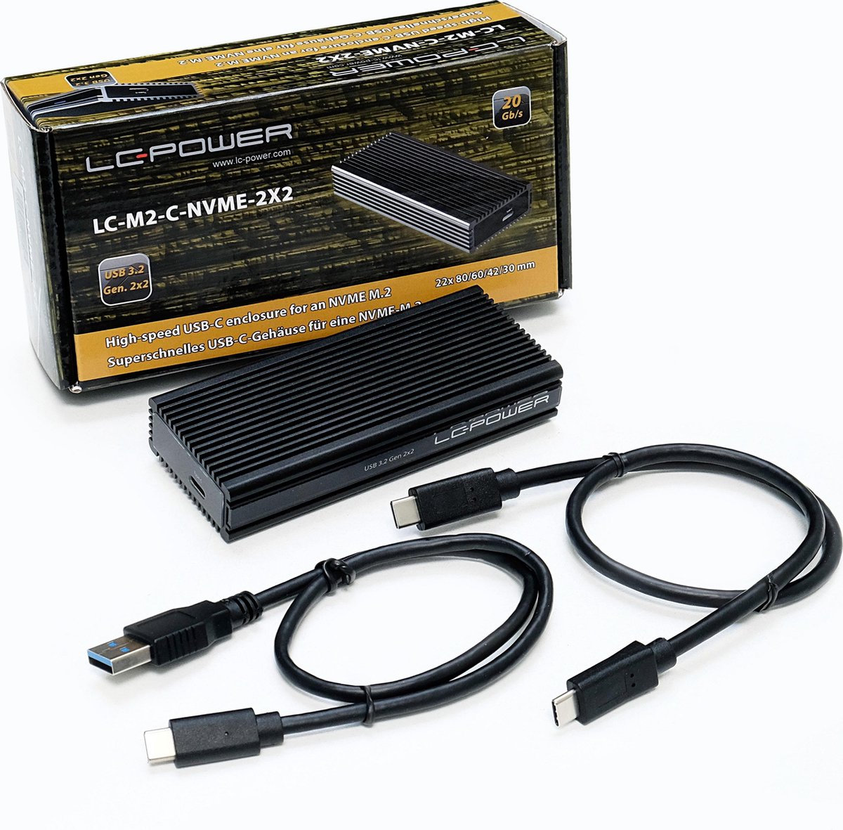 Boîtier LC-M2-C-NVME pour M.2 NVME SDD- USB 3.1 Gen. 2 Superspeed