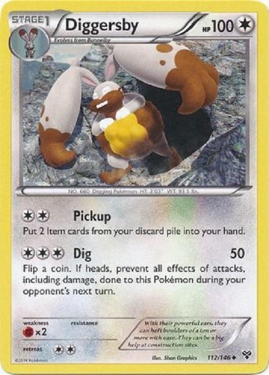 Afbeelding van het spel pokemonkaart - Diggersby - 112/146 - xy base set