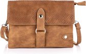 Yoonz - Crossbody Tas - Clutch - Flap Met Magneetsluiting - Ritssluiting - Afneembaar Polsbandje - Snake Print - Bruin