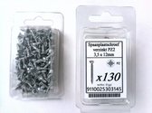 Spaanplaatschroef verzinkt plat verzonken kop PZ 3,5x12mm 1doosje bevat 130 schroeven