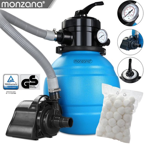 Pompe filtre à sable 4.500 l/h système filtration piscine boules filtrantes  320g | bol.com