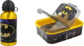 Batman lunchbox/broodtrommel multi compartimenten (incl. aluminium drinkbeker van 400ml)