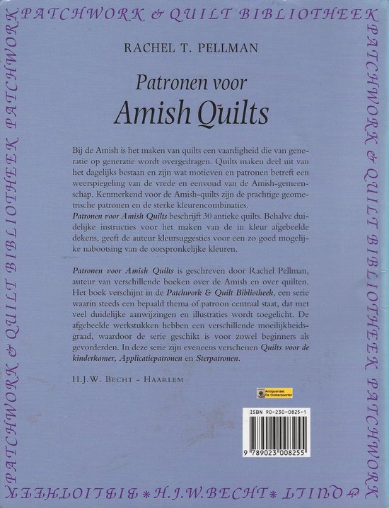 Patronen voor amish quilts, Rachel Pellman 9789023008255 Boeken bol