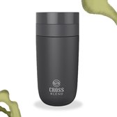 CROSSBLEND Thee & Koffiebeker To Go – 350 ml Travel Mug - RVS Thermosbeker Met Theefilter – Duurzame Reisbeker - Lekvrij – 6 Uur Warm & Koud