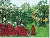 Graphic Message - Schilderij op Canvas - Tropisch Bos met Apen - Henri Rousseau - Woonkamer