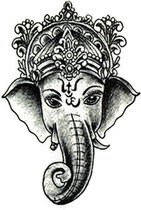 Tattoo female elephant - plaktattoo - tijdelijke tattoo - 18 cm x 6 cm (L x B)