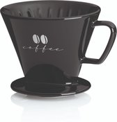 Koffiefilterhouder S, Porselein, Zwart - Kela | Excelsa