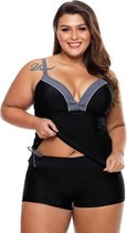 Bralette Tankini Dames 2-Delig - Zwart - Maat XXXL/3XL 'Tjes-anna'