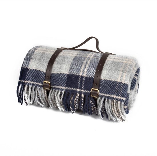 Bannockbane Navy Modern Tartan 100% Lambswool Clan Scarf Made in