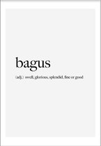 Bagus (50x70cm) - Wallified - Tekst - Poster  - Wall-Art - Woondecoratie - Kunst - Posters