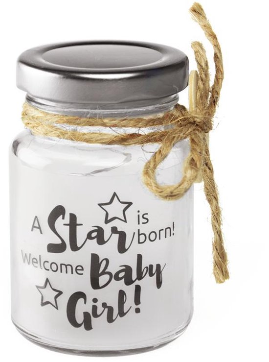 Babycadeau - Kraamcadeau - Geboortecadeau - Meisje - Starlight (klein model) - A star is born! Welcome Baby Girl! - In cadeauverpakking van BlissGift. — afbeelding 2