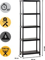 Prohobtools Opbergrek kunststof Plasti Rack PR520 - 5x20kg - 188x60x30cm