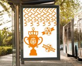 14 delige voetbal EK WK sticker set herbruikbaar serpentine, hup holland beker leeuw | Rosami Decoratiestickers