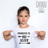 Promoted to Big Sister T-shirt – Grote Zus Tshirt – (Leeftijd: ca. 3-4 jaar)