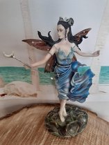 Elfen beeldje Elf van Fairysite Nightwing by Renee Biertempfel  16x11x7 cm