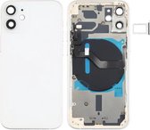 Batterij-achterklep (met toetsen aan de zijkant & kaartlade & voeding + volumeflexkabel & draadloze oplaadmodule) voor iPhone 12 Mini (wit)