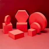 8 in 1 verschillende maten geometrische kubus effen kleuren fotografie foto achtergrond tafel schieten schuim rekwisieten (rood)