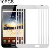 10 PCS Front Screen Outer Glass Lens voor Samsung Galaxy Note N7000 / i9220 (wit)