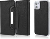 Litchi Texture Horizontale Flip Buckle Afneembare Magnetische PU Leather Case met Kaartsleuven & Portemonnee & Fotolijst Voor iPhone 11 (Zwart)