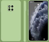 Voor Huawei Mate 20 Pro effen kleur imitatie vloeibare siliconen rechte rand valbestendige volledige dekking beschermhoes (matcha groen)