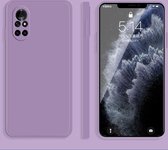 Voor Huawei nova 8 5G effen kleur imitatie vloeibare siliconen rechte rand valbestendige volledige dekking beschermhoes (paars)