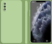 Voor Honor 9X effen kleur imitatie vloeibare siliconen rechte rand valbestendige volledige dekking beschermhoes (matcha groen)