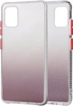 Voor Samsung Galaxy A71 5G gradiënt schokbestendig TPU + acryl hoesje met afneembare knoppen (bruin)