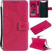 Voor Samsung Galaxy A80 / A90 Totem Bloem Reliëf Horizontale Flip TPU + PU lederen tas met houder & kaartsleuven & portemonnee (rood)