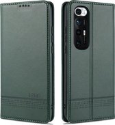 Voor Geschikt voor Xiaomi Mi 10S AZNS Magnetische kalfsstructuur Horizontale flip lederen tas met kaartsleuven & houder & portemonnee (donkergroen)