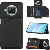 Voor Geschikt voor Xiaomi Mi 10T Lite 5G Skin Feel PU + TPU + PC Achterkant Schokbestendig hoesje met kaartsleuven & houder & fotolijst (zwart)