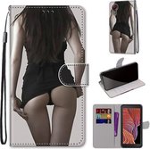 Voor Samsung Galaxy Xcover 5 Gekleurde Tekening Cross Textuur Horizontale Flip PU Lederen Case met Houder & Kaartsleuven & Portemonnee & Lanyard (Upskirt)