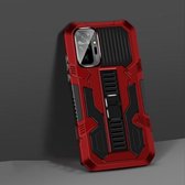 Voor Redmi Note 10 Pro / Note 10 Pro Max Vanguard Warrior All-inclusive Tweekleurige schokbestendige TPU + pc-beschermhoes met houder (rood)