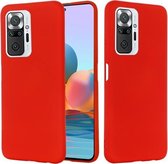 Voor Geschikt voor Xiaomi Redmi Note 10 Pro Max effen kleur vloeibare siliconen valbestendige volledige dekking beschermhoes (rood)