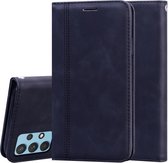 Voor Samsung Galaxy A32 4G Frosted Business Magnetische Horizontale Flip PU lederen tas met houder & kaartsleuf & lanyard (zwart)