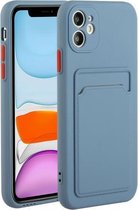 Card Slot Design Shockproof TPU beschermhoes voor iPhone 12 (grijs)