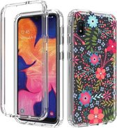 Voor Samsung Galaxy A10e 2 in 1 hoog transparant geverfd schokbestendig PC + TPU beschermhoes (kleine bloemen)