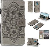 Voor OPPO Reno5 Pro + / Find X3 Neo Mandala Embossing Pattern Horizontale Flip PU lederen tas met houder & kaartsleuven & Walle & Lanyard (grijs)
