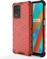 Voor OPPO Realme V13 5G schokbestendige honingraat pc + TPU-hoes (rood)