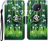 Voor Xiaomi Redmi Note 9T Gekleurde Tekening Patroon Horizontale Flip PU Lederen Case met Houder & Kaartsleuven & Portemonnee & Lanyard (Panda)