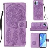 Voor Xiaomi Mi 11 Lite Dream Catcher Afdrukken Horizontale Flip Leren Hoes met Houder & Kaartsleuven & Portemonnee & Lanyard (Paars)