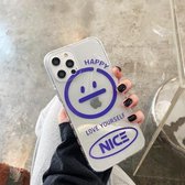 Shockproof Side Painting Expression Pattern Transparant TPU beschermhoes voor iPhone 11 (blauw)