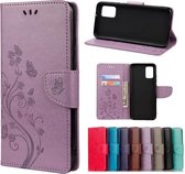 Voor Xiaomi Redmi Note 10 Pro Butterfly Flower Pattern Horizontale Flip Leather Case met houder & kaartsleuven & portemonnee (lichtpaars)