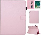 Haar zijdeachtige textuur effen kleur horizontale flip lederen tas met houder & kaartsleuven & fotolijst & antislipstrip voor iPad 10.2 (2020) / (2019) (roségoud)