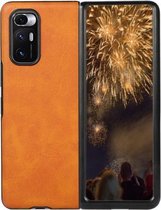 Voor Xiaomi Mi Mix Fold Tweekleurige koeienhuid lederen beschermhoes (bruin)